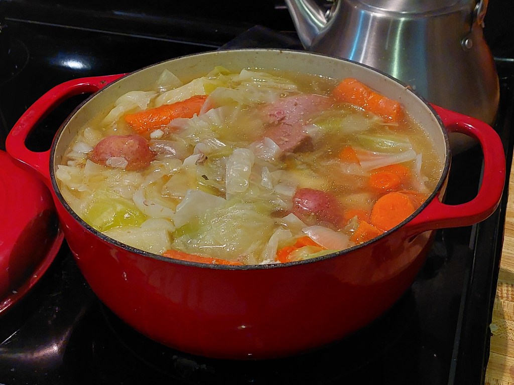Dutch oven corned beef and cabbage